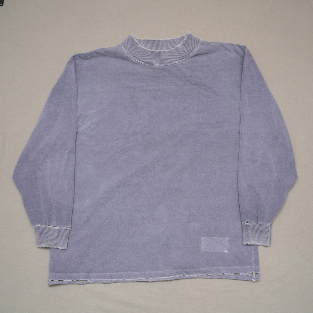 Vtg 90s Champion Stonewashed Purple Distressed Mock Neck Long Sleeve Shirt XL